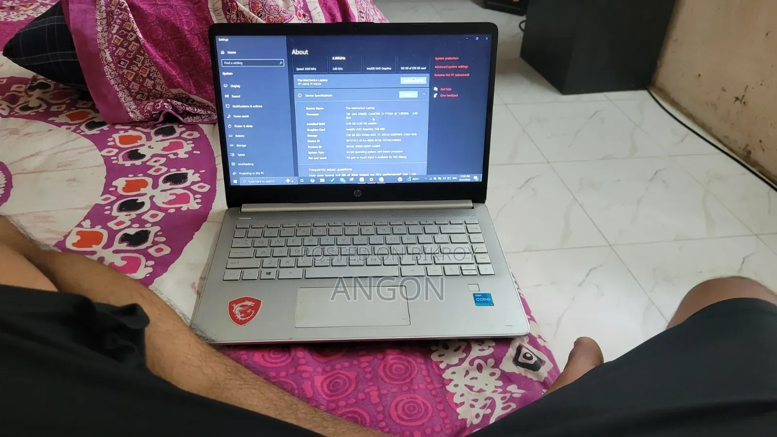 HP Laptop 4GB Intel Core i3 SSD 256GB