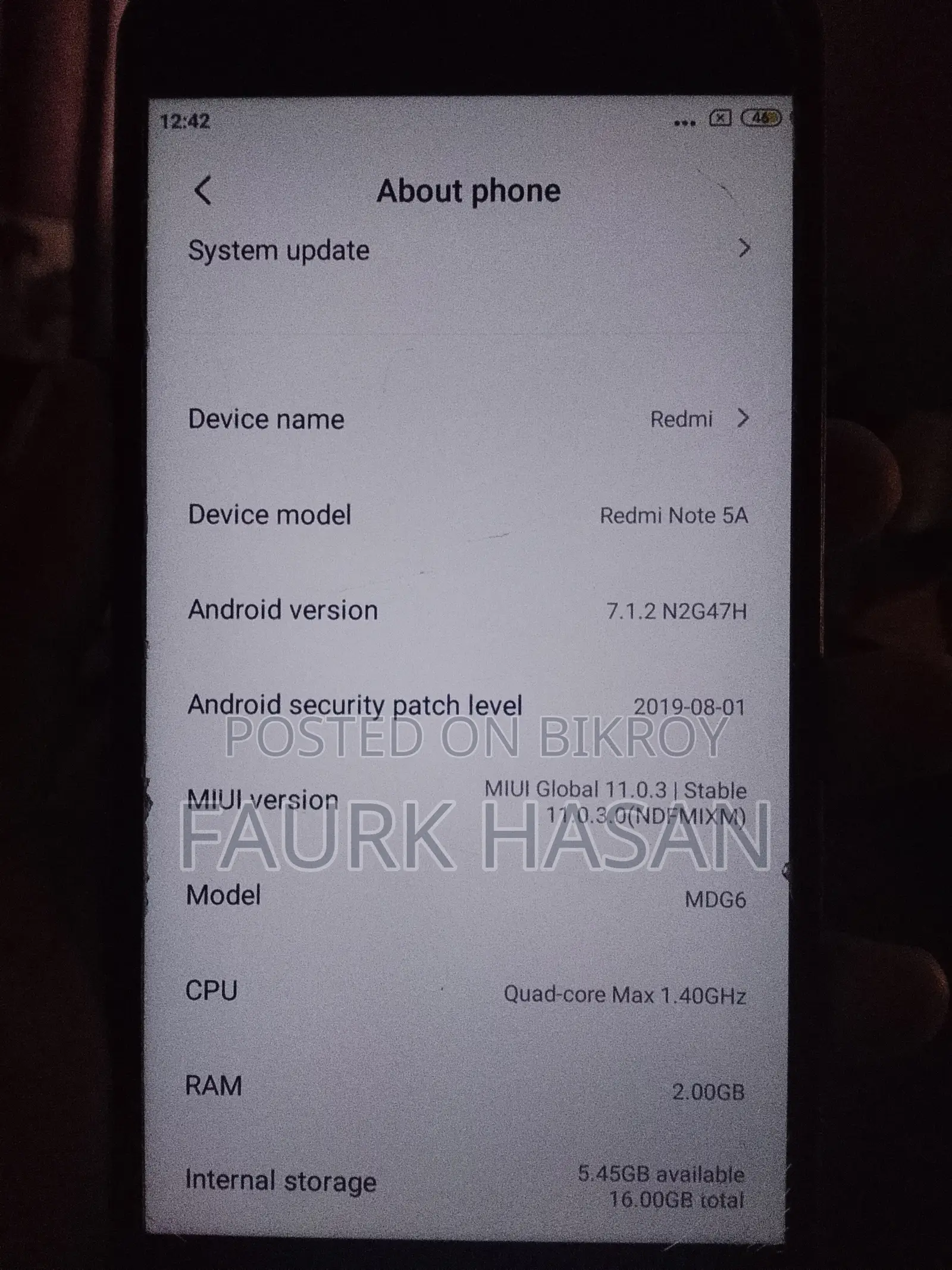 Xiaomi Redmi 5A 16 GB Silver