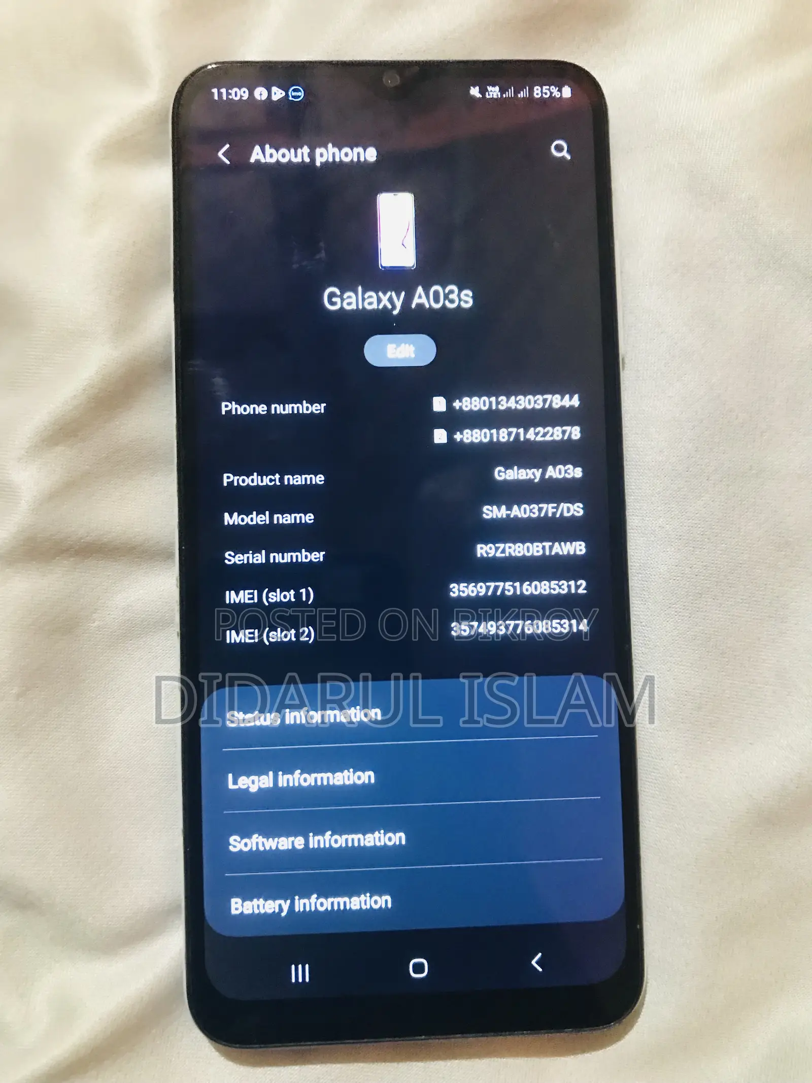 Samsung Galaxy A03s 64 GB White