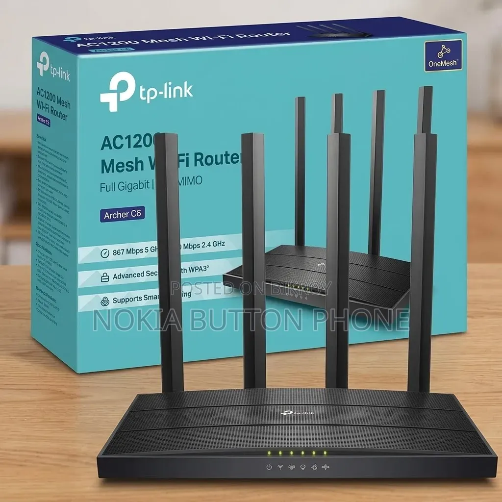 TP-Link Archer C6 AC1200 Dual-Band Gigabit Wi-Fi Router
