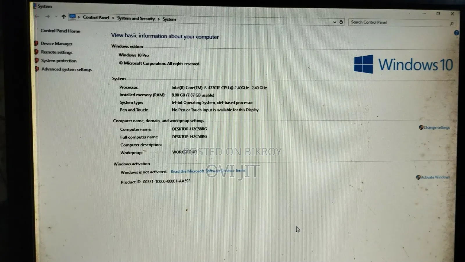 Asus Desktop Computer 8GB RAM Intel Core i3 128GB SSD