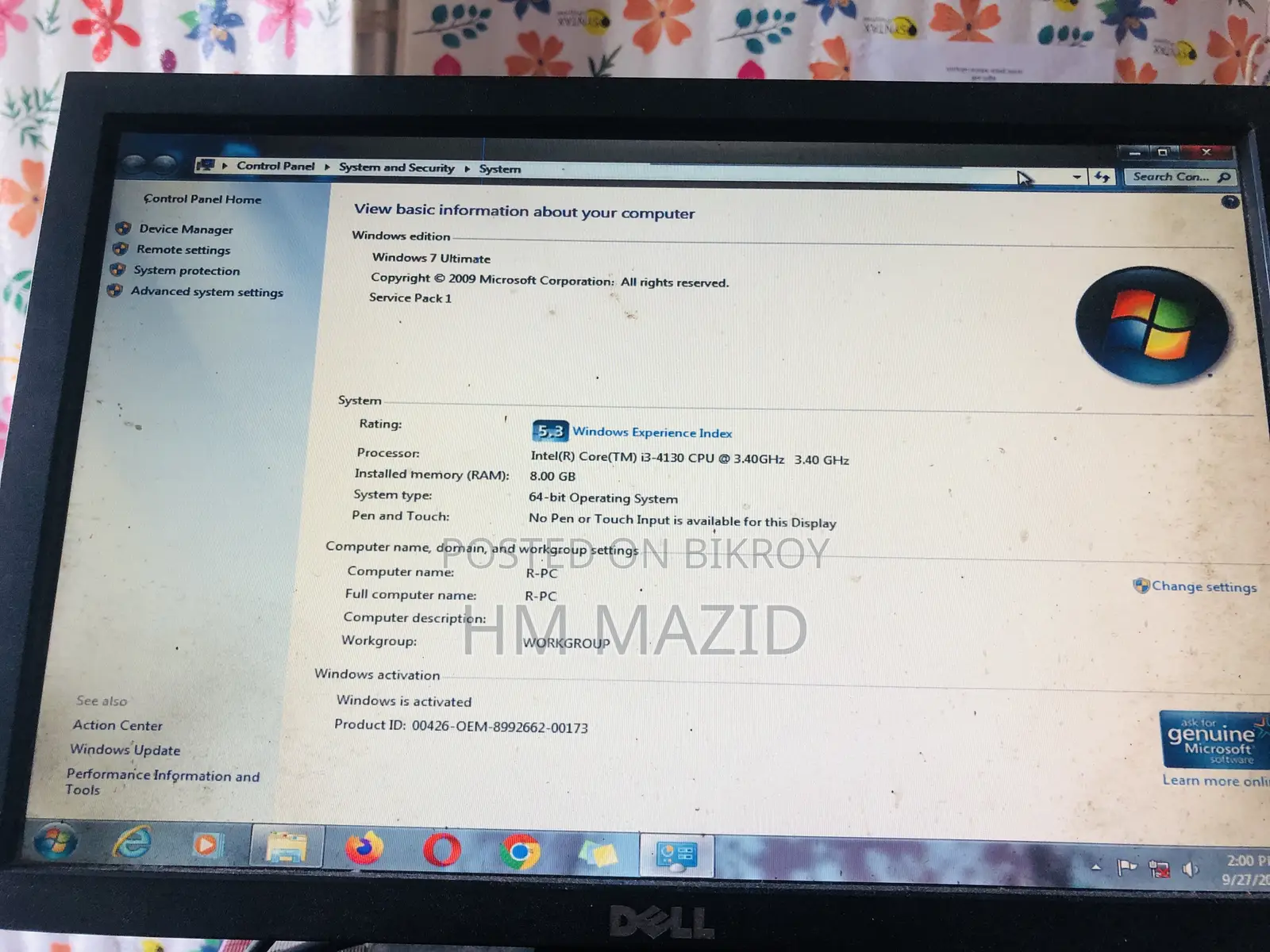 Desktop Computer Dell 8GB Intel Core i3 HDD 256GB