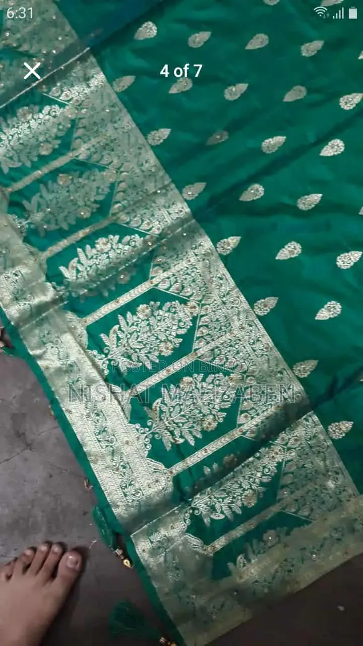 Nibir Bottle Green Bridal Lehenga