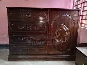 ৪ ড্রায়ার + ১ পাল্লার মেহগনি কাঠের আলমারি - খুলনা
