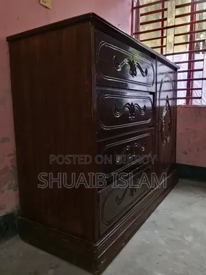 ৪ ড্রায়ার + ১ পাল্লার মেহগনি কাঠের আলমারি - খুলনা