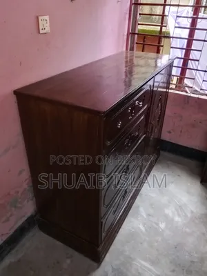 ৪ ড্রায়ার + ১ পাল্লার মেহগনি কাঠের আলমারি - খুলনা