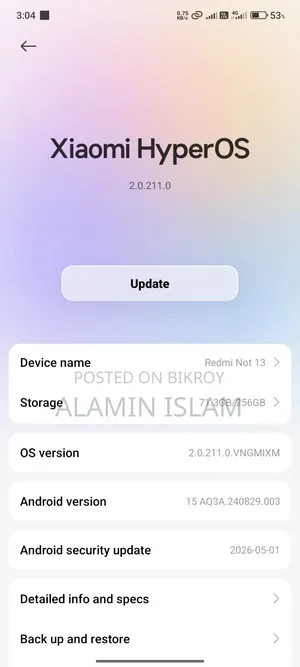Xiaomi Redmi Note 13 256 GB Gold