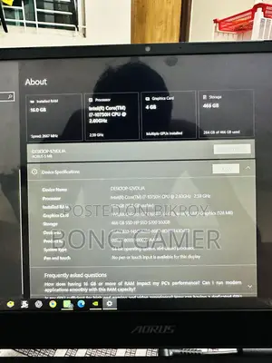 Laptop Gigabyte AORUS 5 16GB Intel Core i7 HDD+SSD 512GB