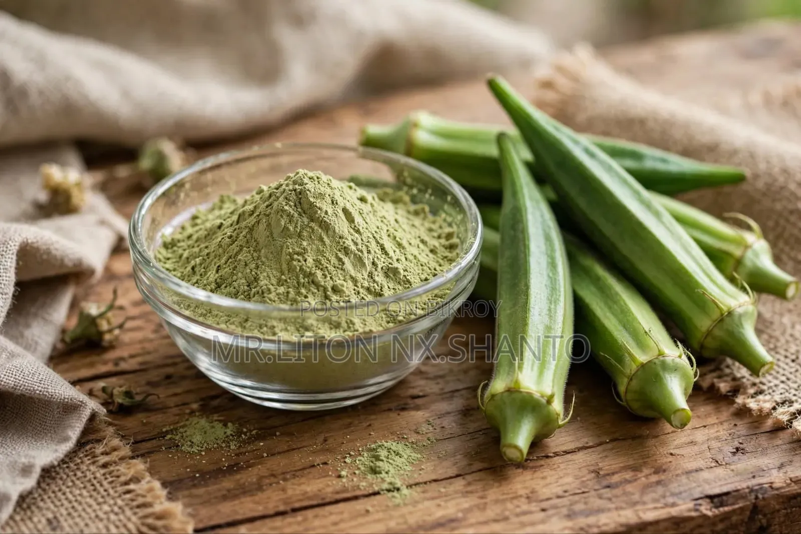 100% pure and natural okra powder made by hand, no adulteration.