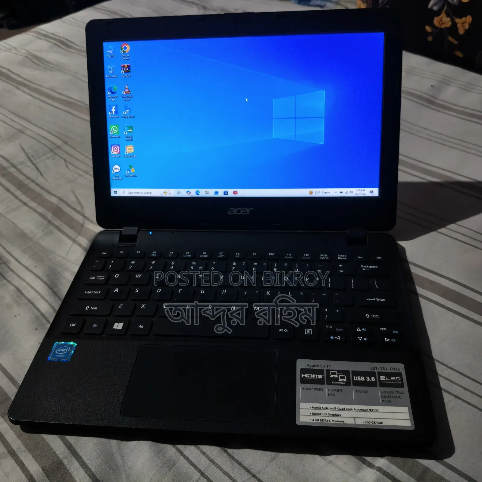 Laptop Acer Aspire ES1-131 4GB Intel Celeron HDD 500GB