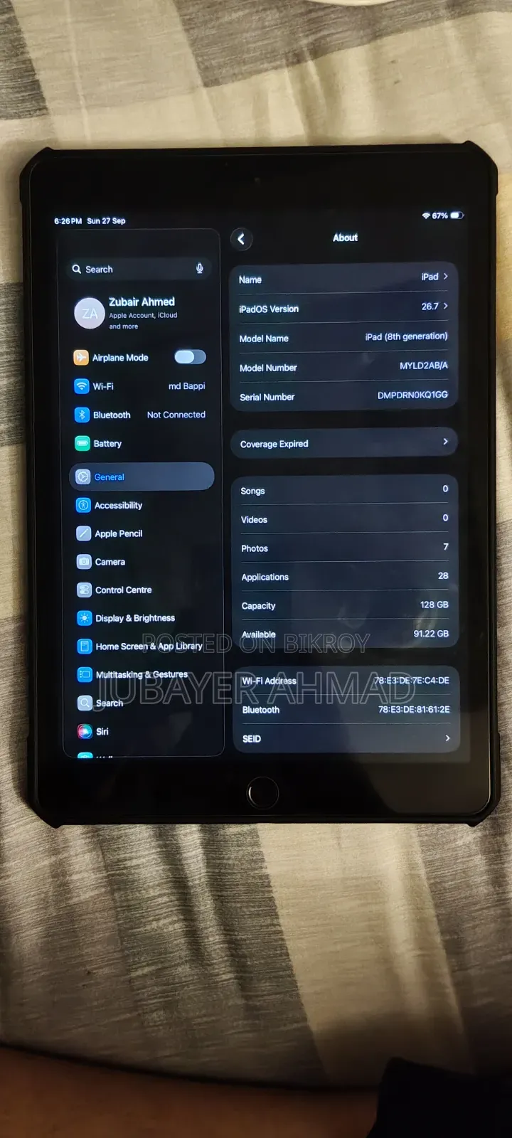 Apple iPad 10.2 (2020) Wi-Fi 128 GB Gray