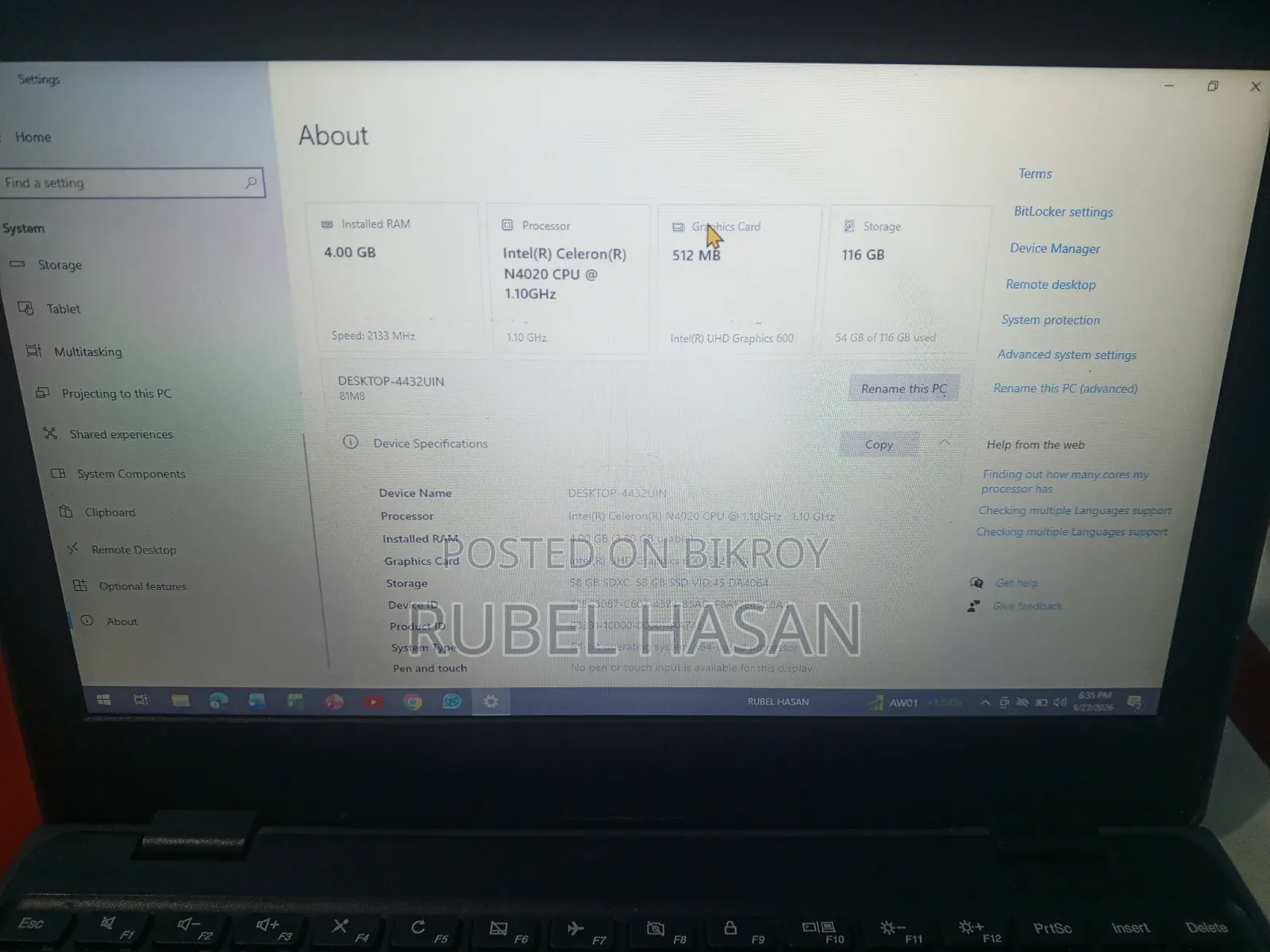 Laptop Lenovo 100e 4GB Intel Core i3 SSD 140GB