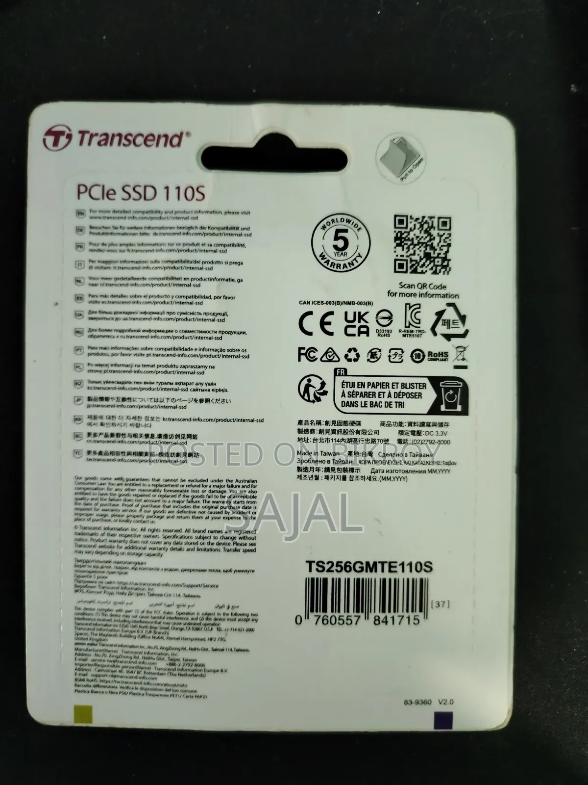 Transcend 256 GB SSD
