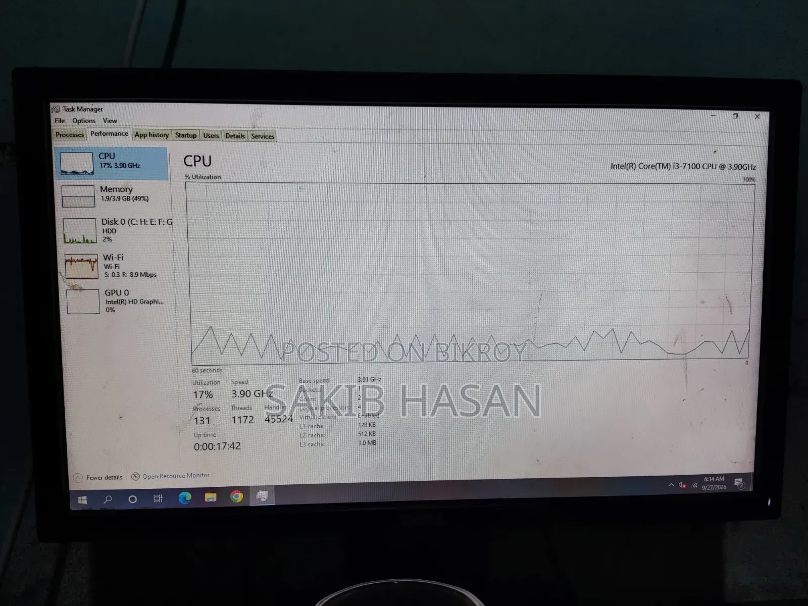 Desktop Computer Dell 4GB Intel Core i3 HDD 1TB