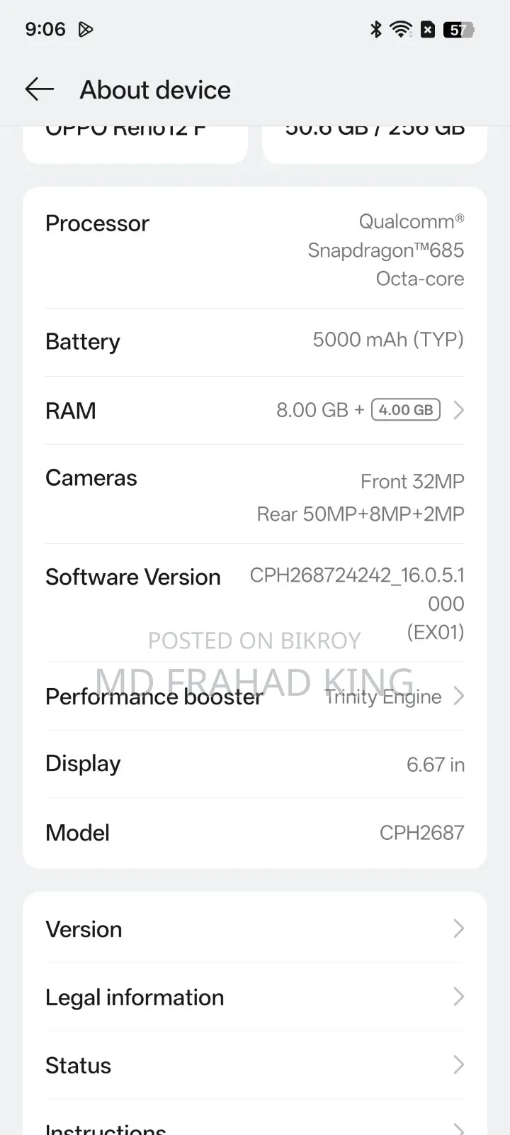 Oppo Reno 256 GB Graphite