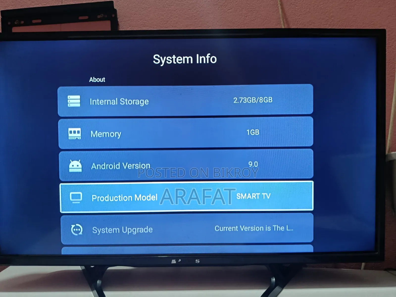 Sony Rangs 32" Smart Android TV (Running) (1GB/8GB)