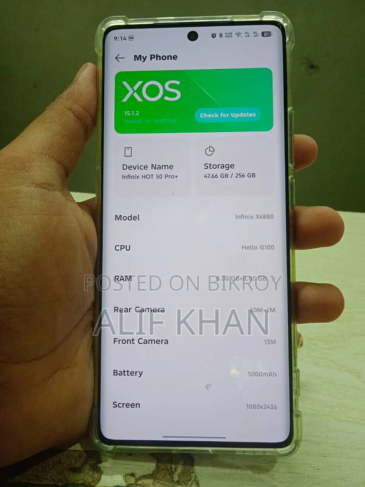 Infinix Hot 50 Pro+ 4G 256 GB Gray