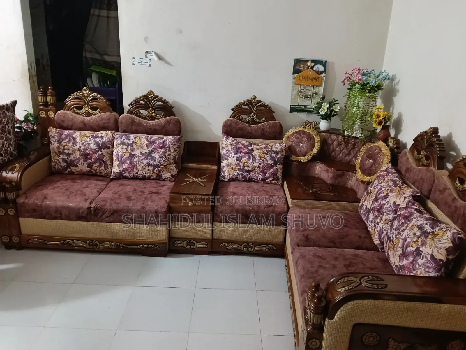 Beautiful Designer Teak Wood Sofa Set –