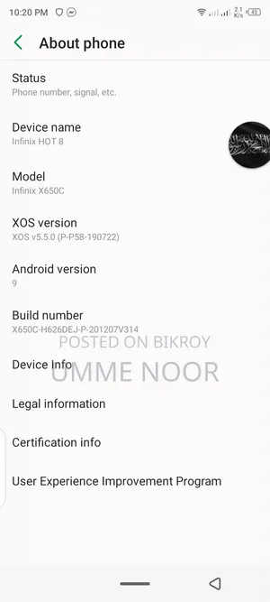 Infinix Hot 8 64 GB Black