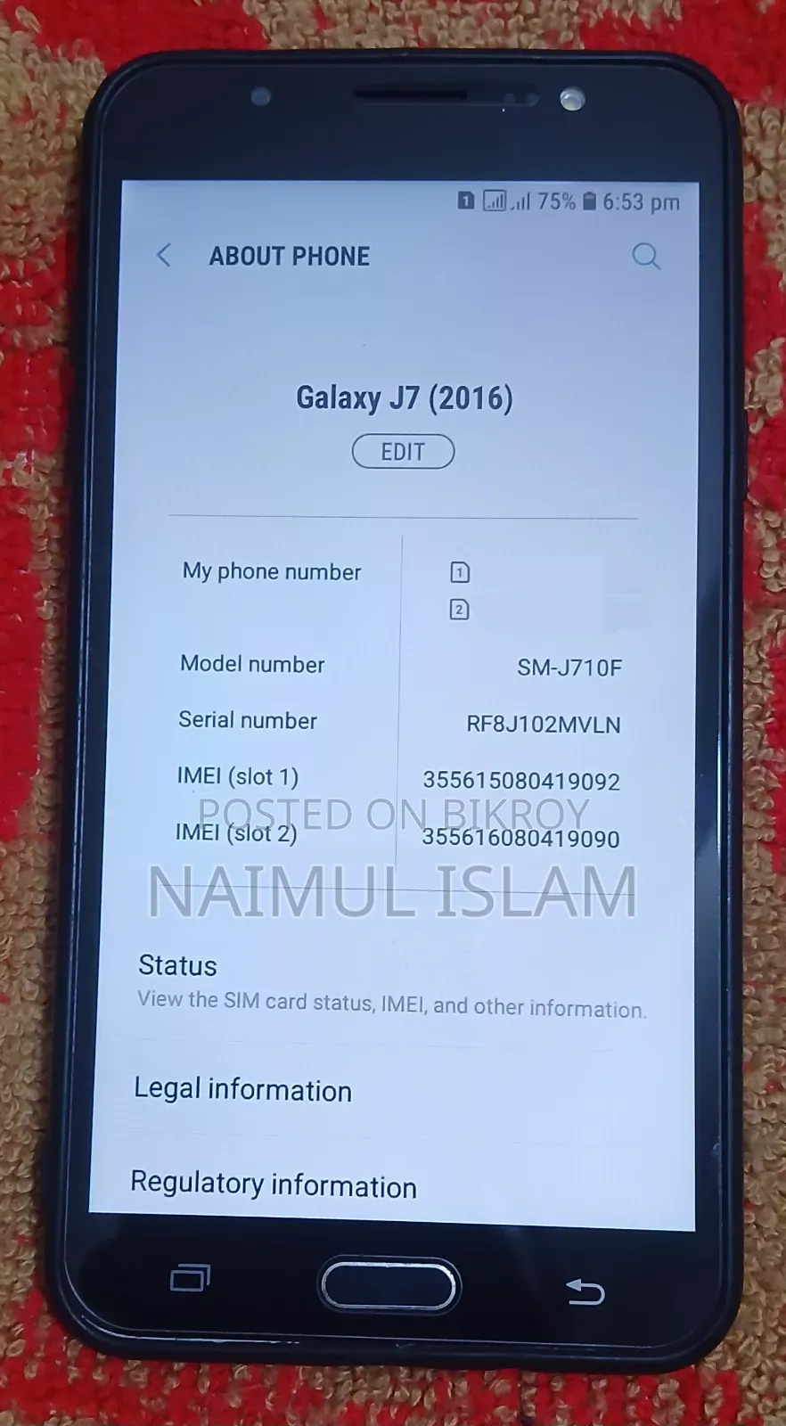 Samsung Galaxy J7 16 GB Black