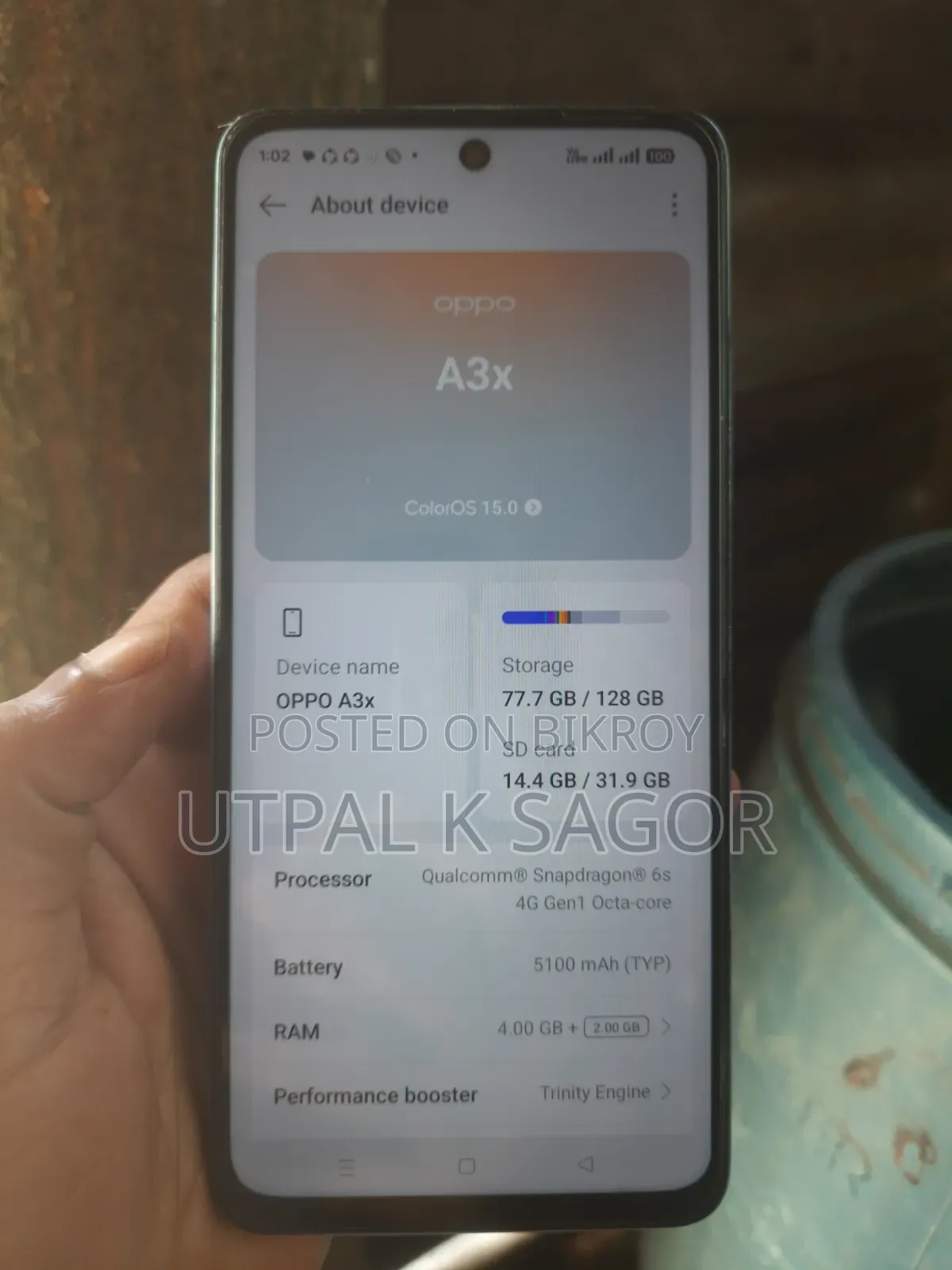 Oppo A3X 4G 128 GB Blue