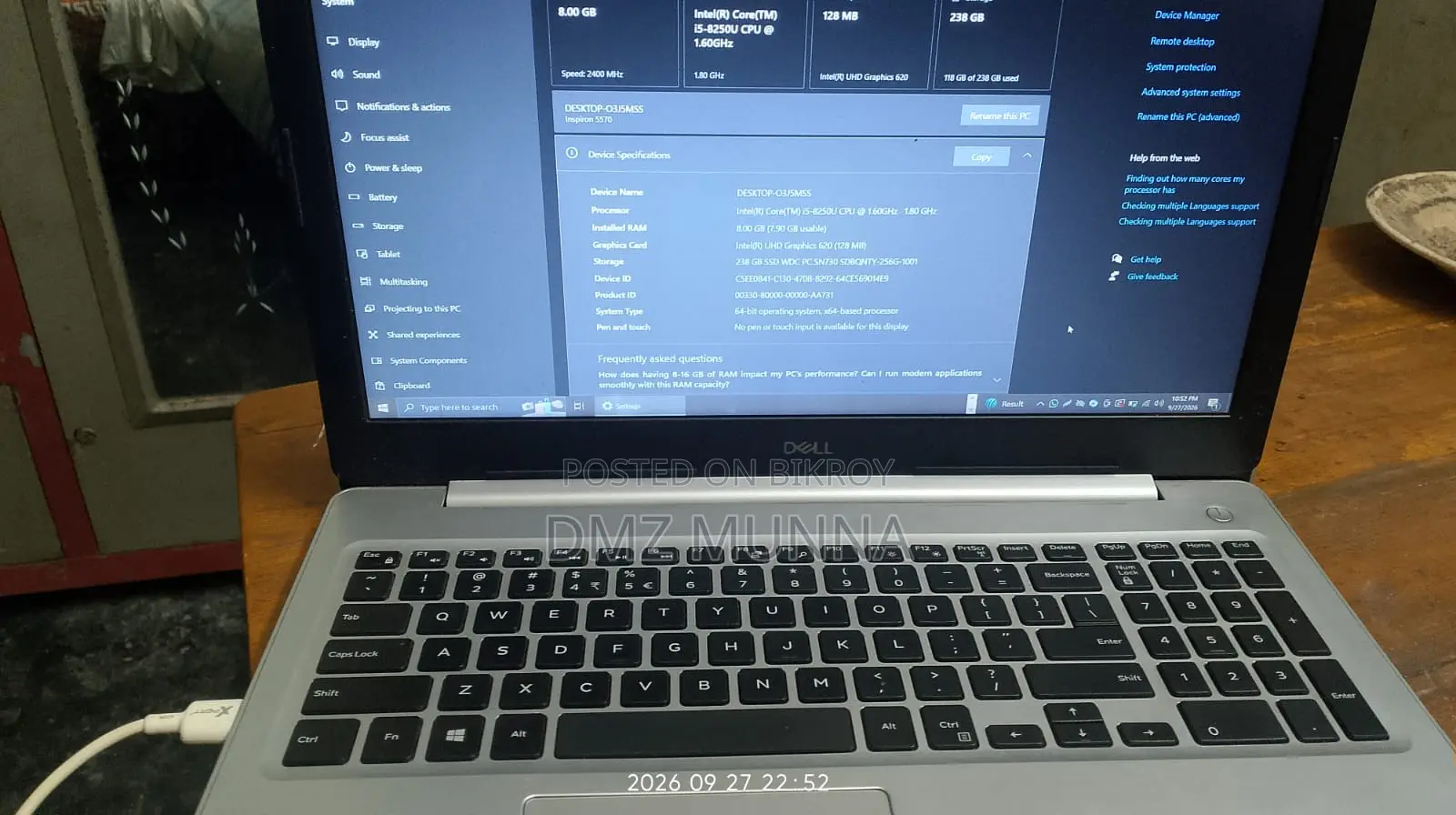 Laptop Dell Latitude 7490 8GB Intel Core i5 SSD 256GB