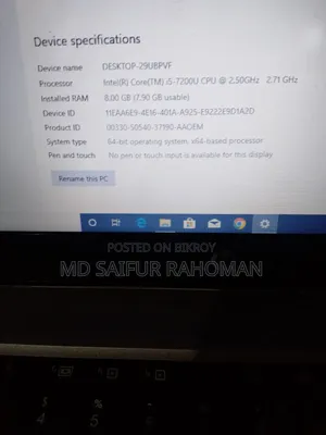 ল্যাপটপ এইচপি এলিটবুক ৮৪০ জি৪ ৮জিবি ইন্টেল কোর আই৫ এসএসডি ২৫৬জিবি