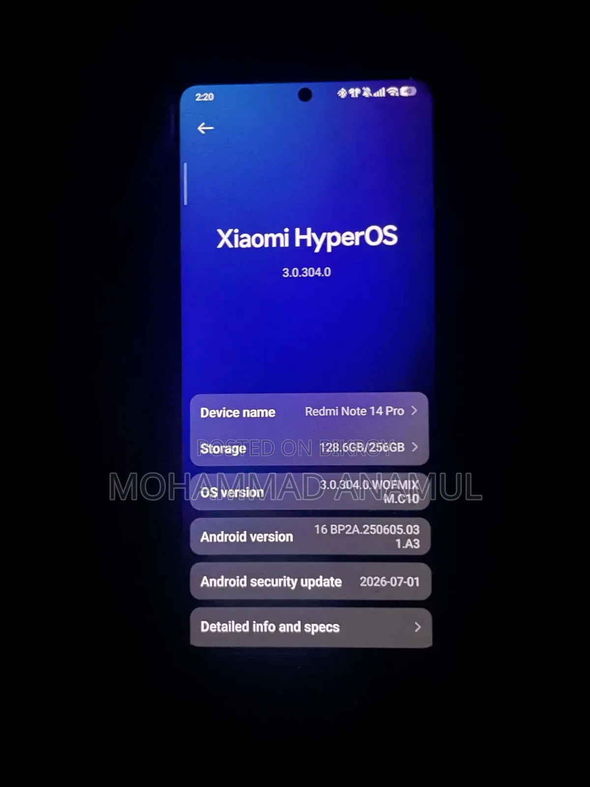 Xiaomi Redmi Note 14 Pro 256 GB Silver