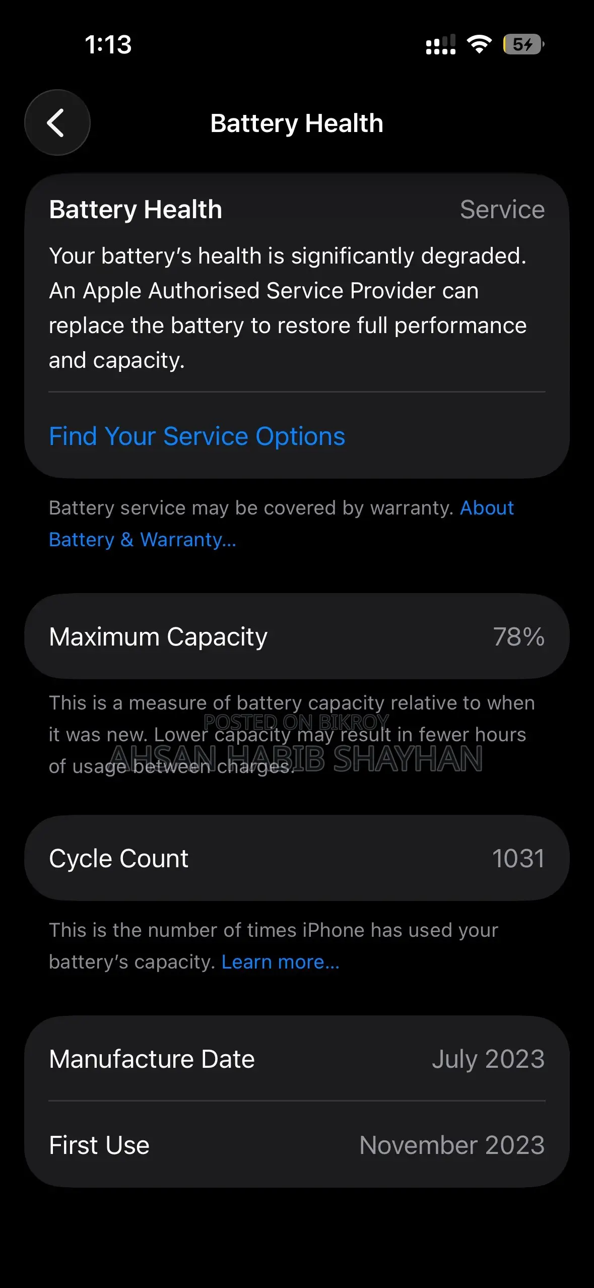 Apple iPhone 15 128 GB Black