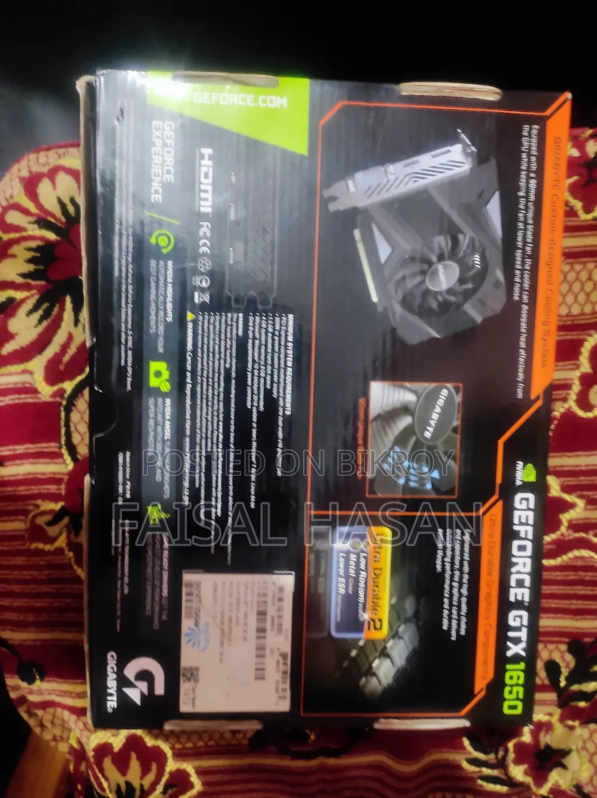 GTX Gigabyte 1650 DDR6 4GB OC With Box