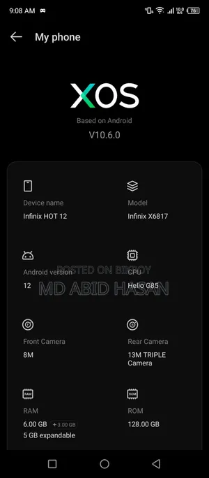 Infinix Hot 12 128 GB Black