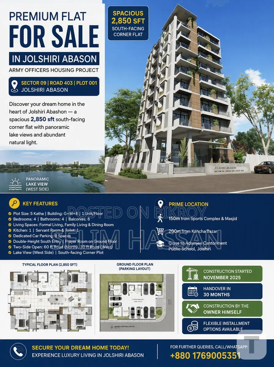 4 Bedroom Apartment in Selimina Villa, Jalshiri Abason for sale
