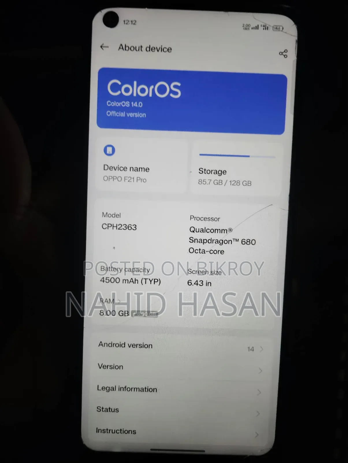 Oppo F21 Pro 128 GB Black