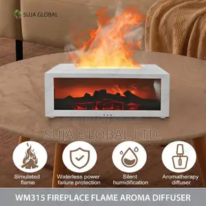 Fireplace Flame Aroma Diffuser Remote Control, Essential Oil Diffuser