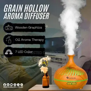 Wood Grain Hollow Aroma Diffuser With Remote Control System