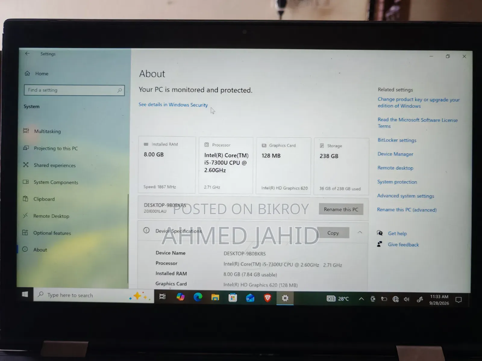 Laptop Lenovo ThinkPad X1 Yoga 8GB Intel Core i5 eMMC 256GB