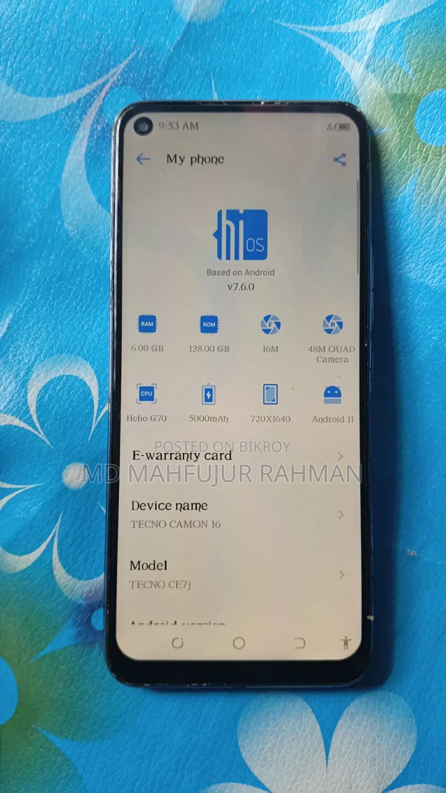 Tecno Camon 16 128 GB White