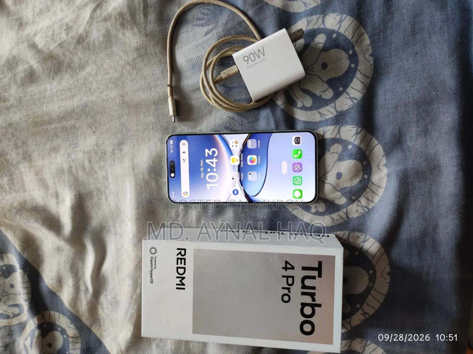 শাওমি রেডমি টার্বো ৪ প্রো ২৫৬ জিবি গ্রাফাইট