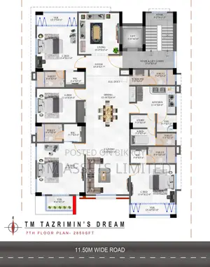 4 Bedroom Apartment in TM Tazrimin's Dream, Jolshiri Abashon for sale