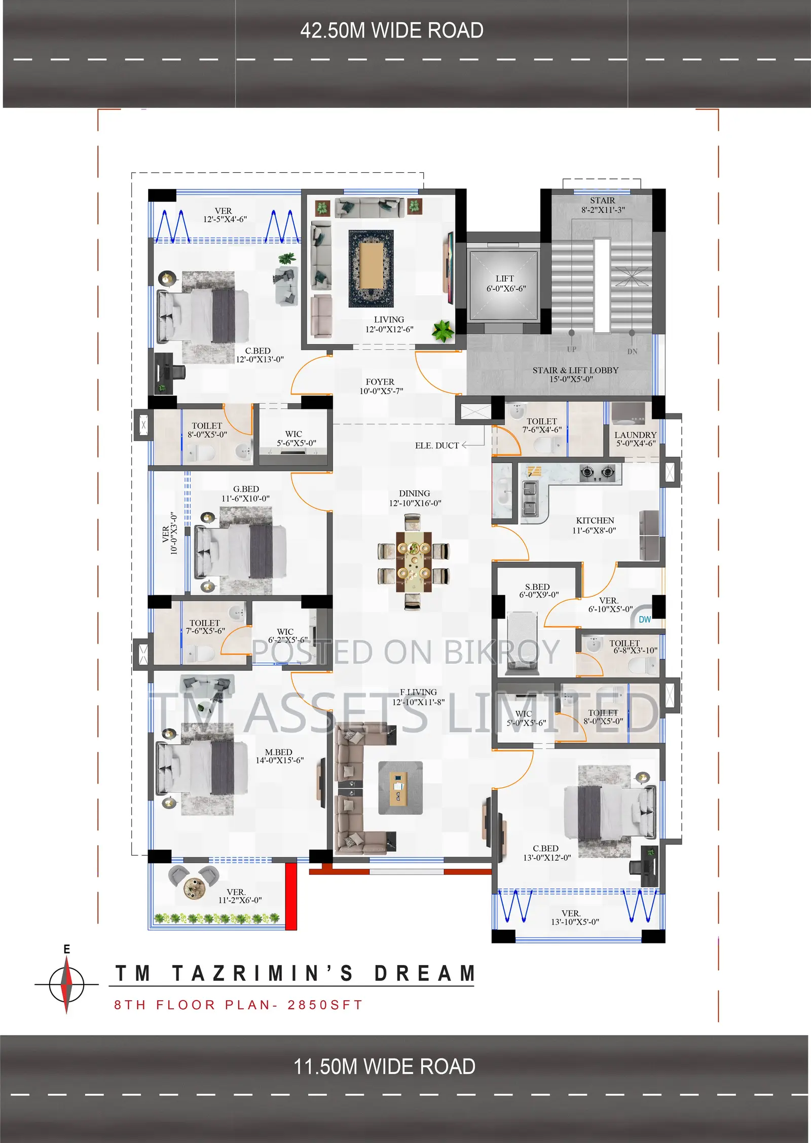 4 Bedroom Apartment in TM Tazrimin's Dream, Jolshiri Abashon for sale