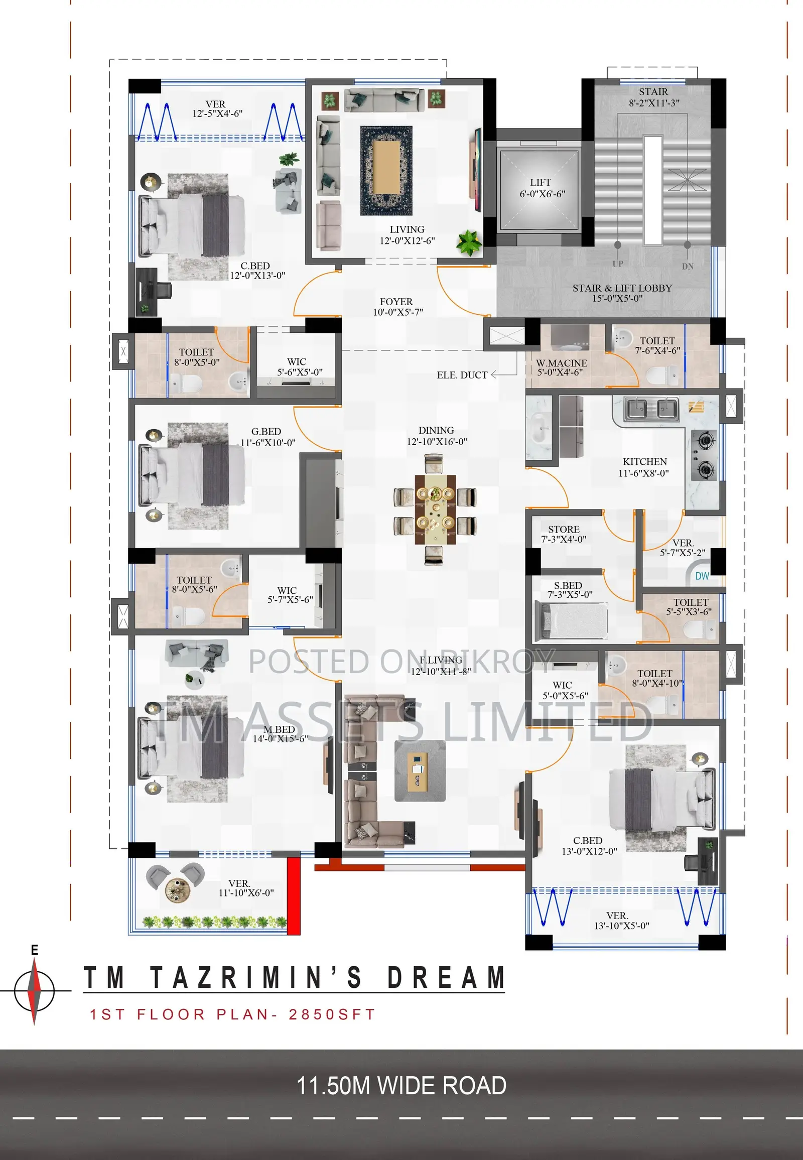 4 Bedroom Apartment in TM Tazrimin's Dream, Jolshiri Abashon for sale