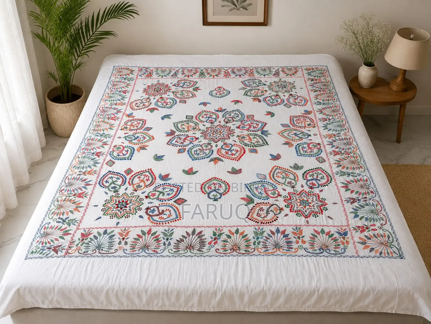 Nakshi Bed Sheet - Hand Stitched