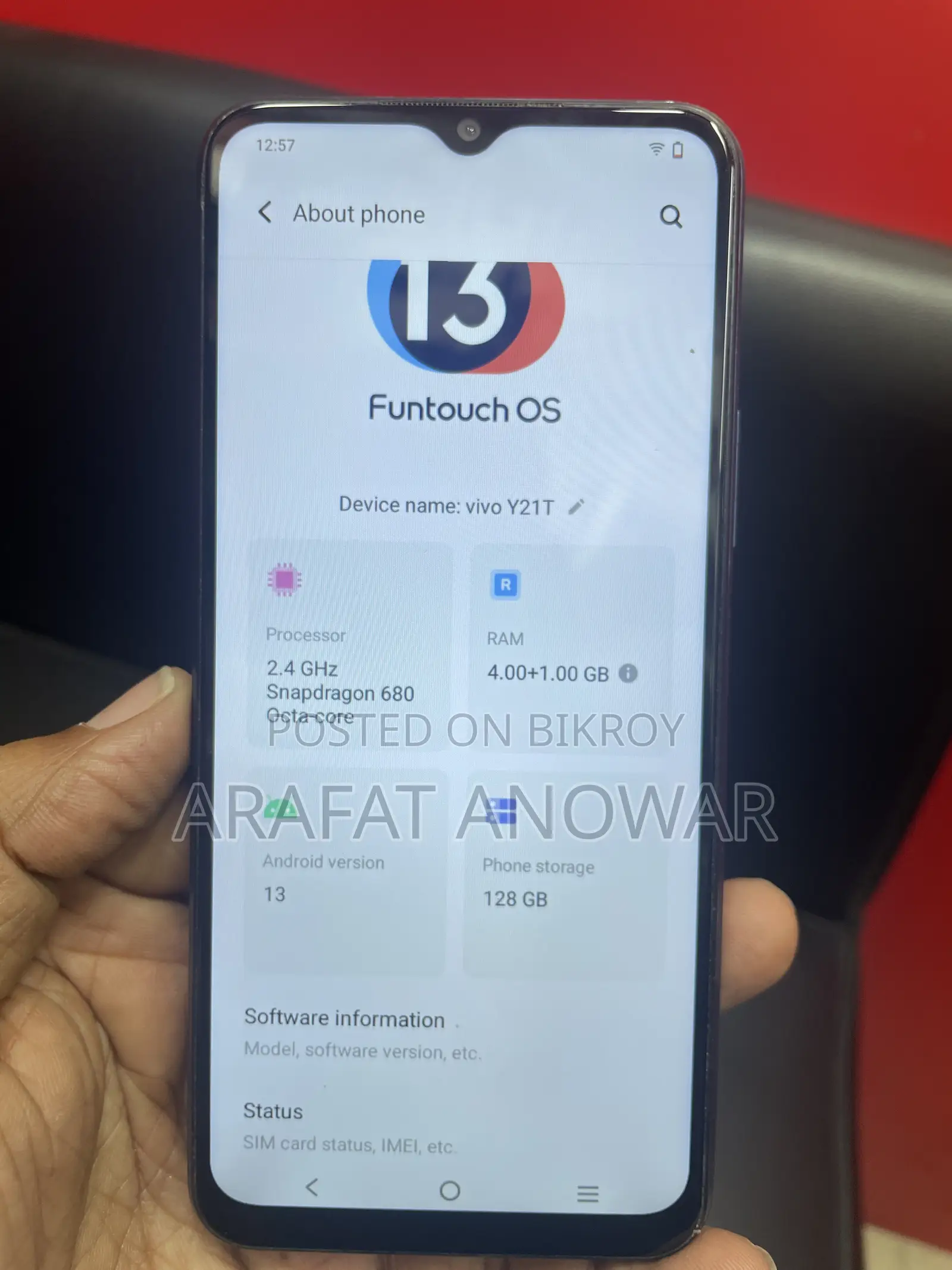 Vivo Y21t 128 GB Blue