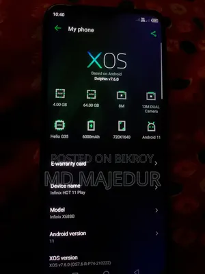 Infinix Hot 11 Play 64 GB Blue