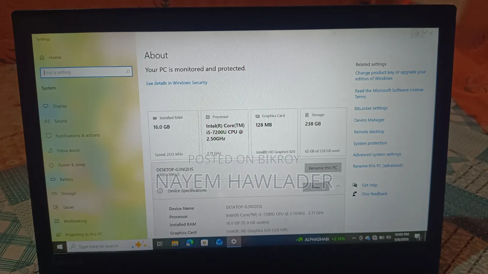 Laptop Lenovo ThinkPad T470 16GB Intel Core i5 SSD 256GB