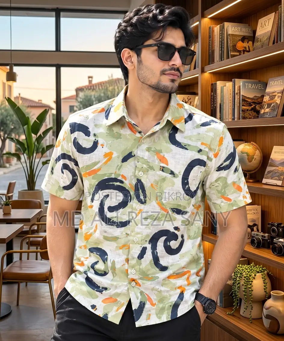 Stylish Print Design Half-Sleeve Shirt