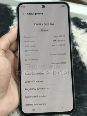 স্যামসাং গ্যালাক্সি এ৩৬ ২৫৬ জিবি ব্ল্যাক