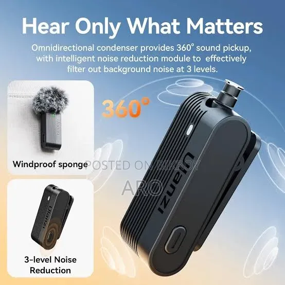 Ulanzi A100 Wireless Microphone Lavalier MIC for iPhone