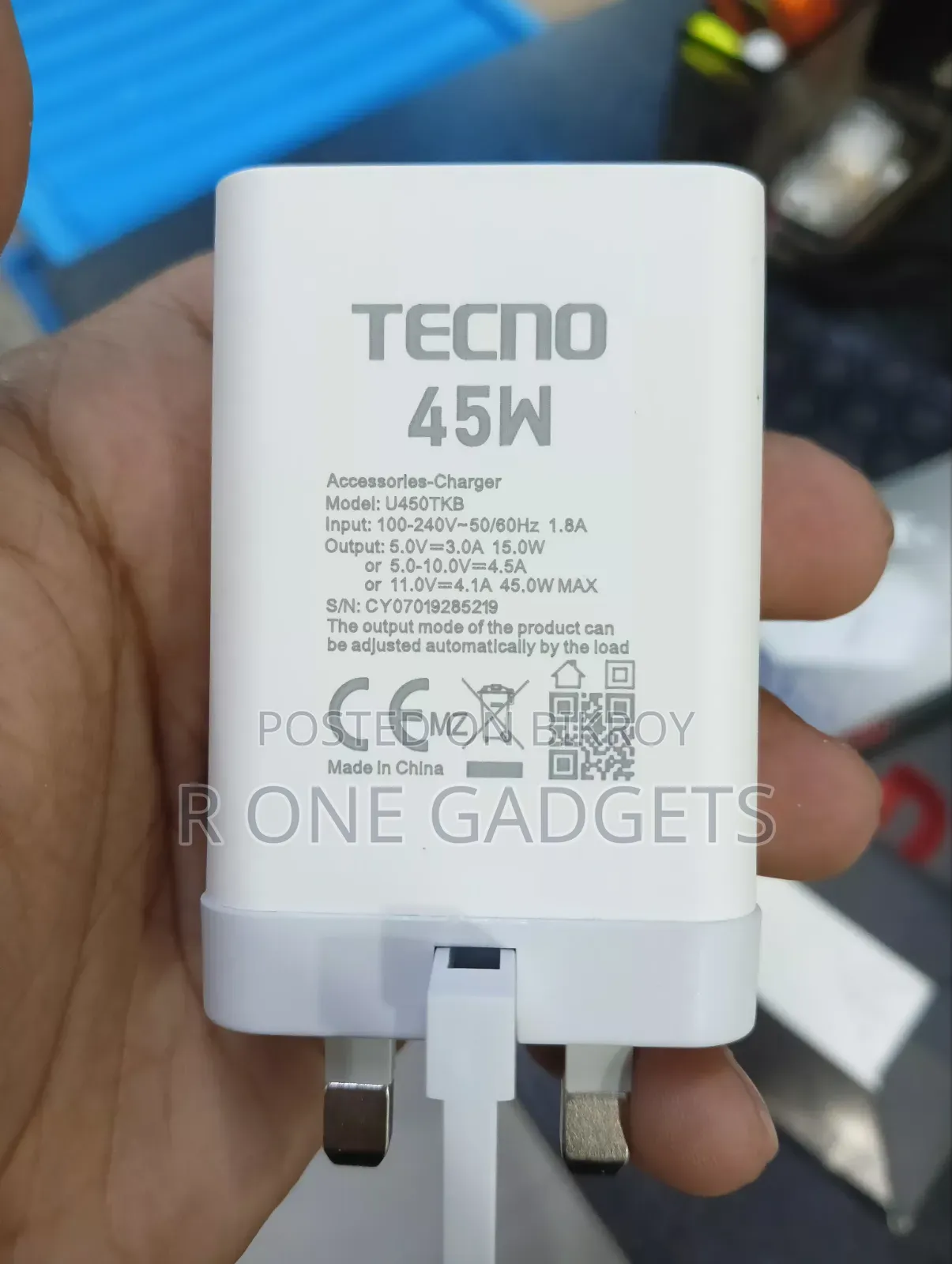 Tecno 45w Original Charger