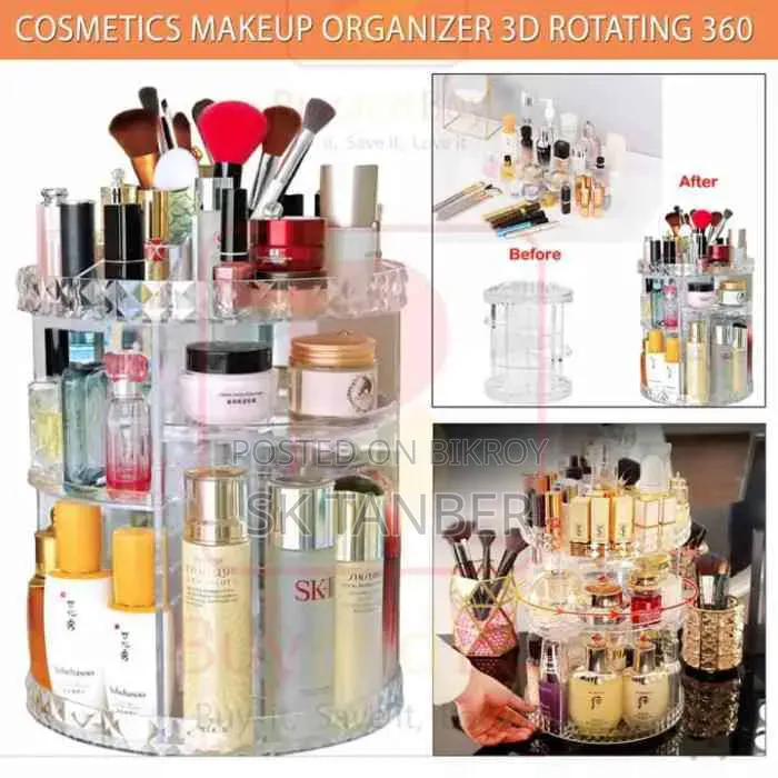 Cosmetics Makeup Organizer 3D Rotating 360'